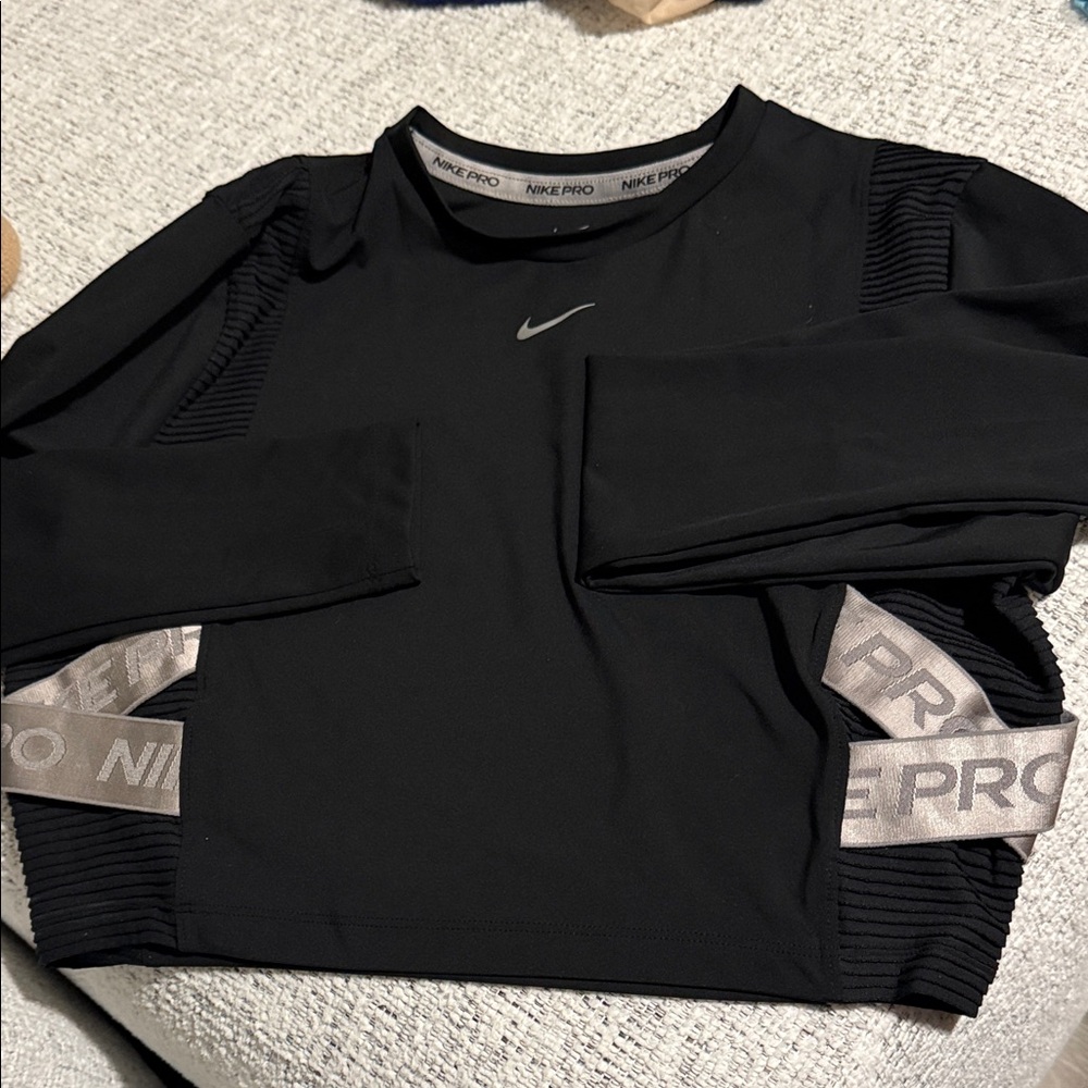 Nike Black Long Sleeve Top with Silver Accents